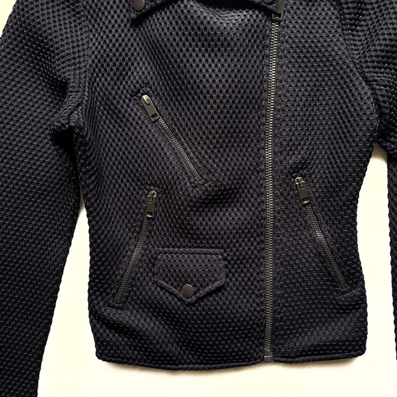 Diesel Moto Quilted Lined Polyester Collared Black Biker Jacket - Picture 10 of 16